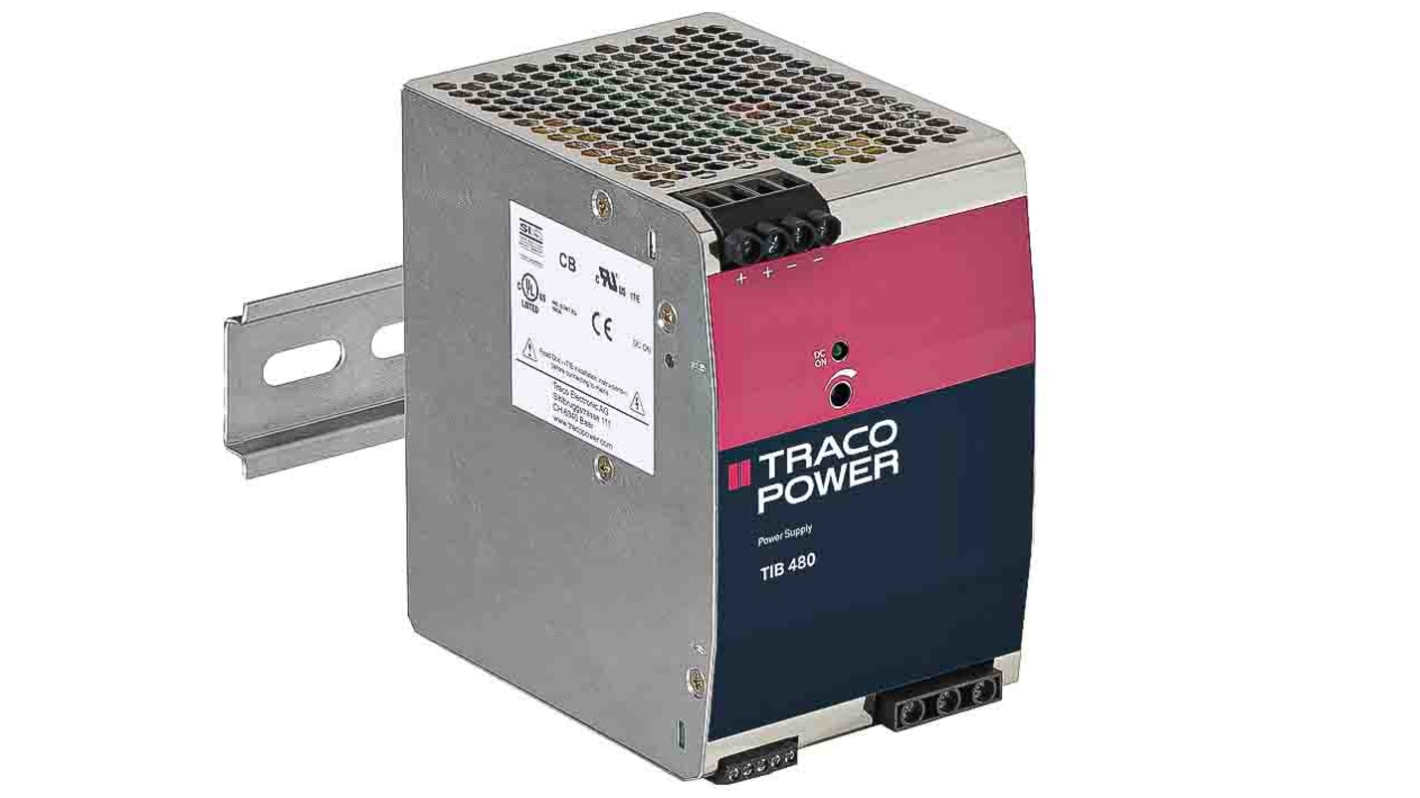 Alimentation pour rail DIN TRACOPOWER, série TIB, 24V c.c.out 20A, 480W