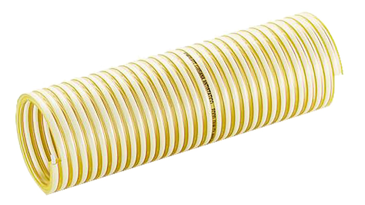 Manguera reforzada Merlett Plastics de PVC Amarillo, long. 5m, Ø int. 75mm, para Alimentos