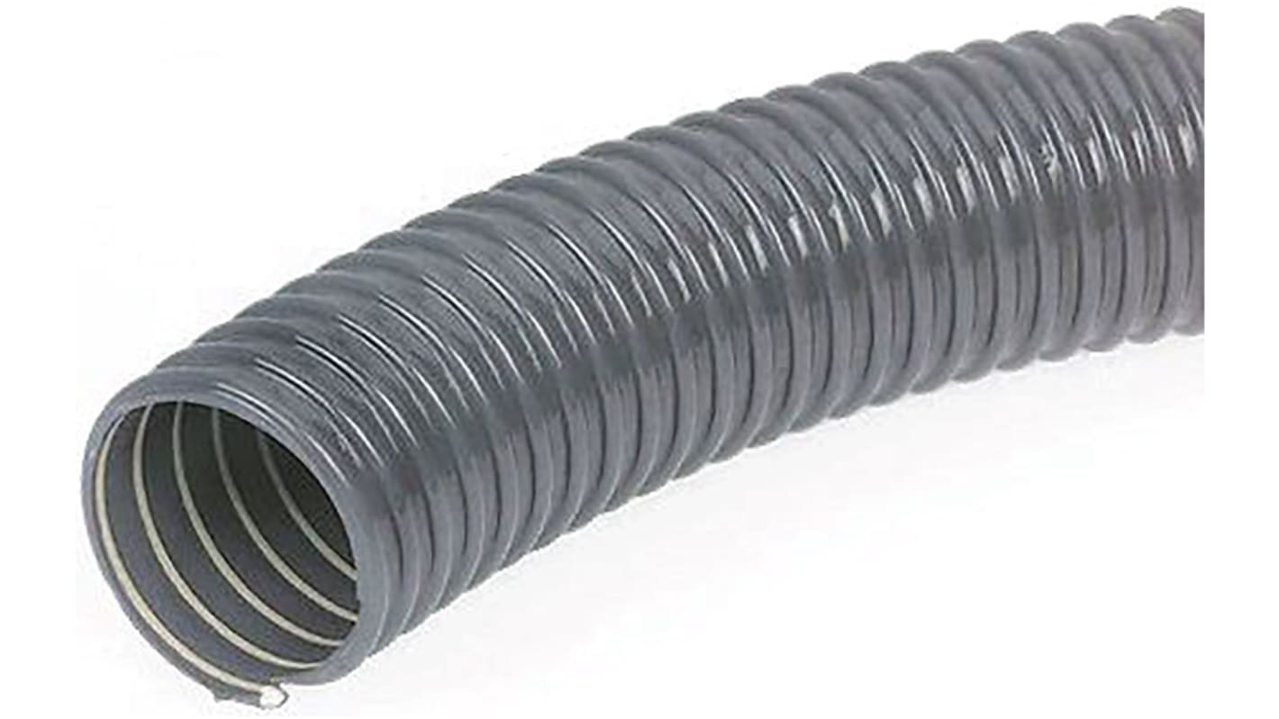 9110020500000 Merlett Plastics Grey PVC Flexible Ducting, 10m, 50mm
