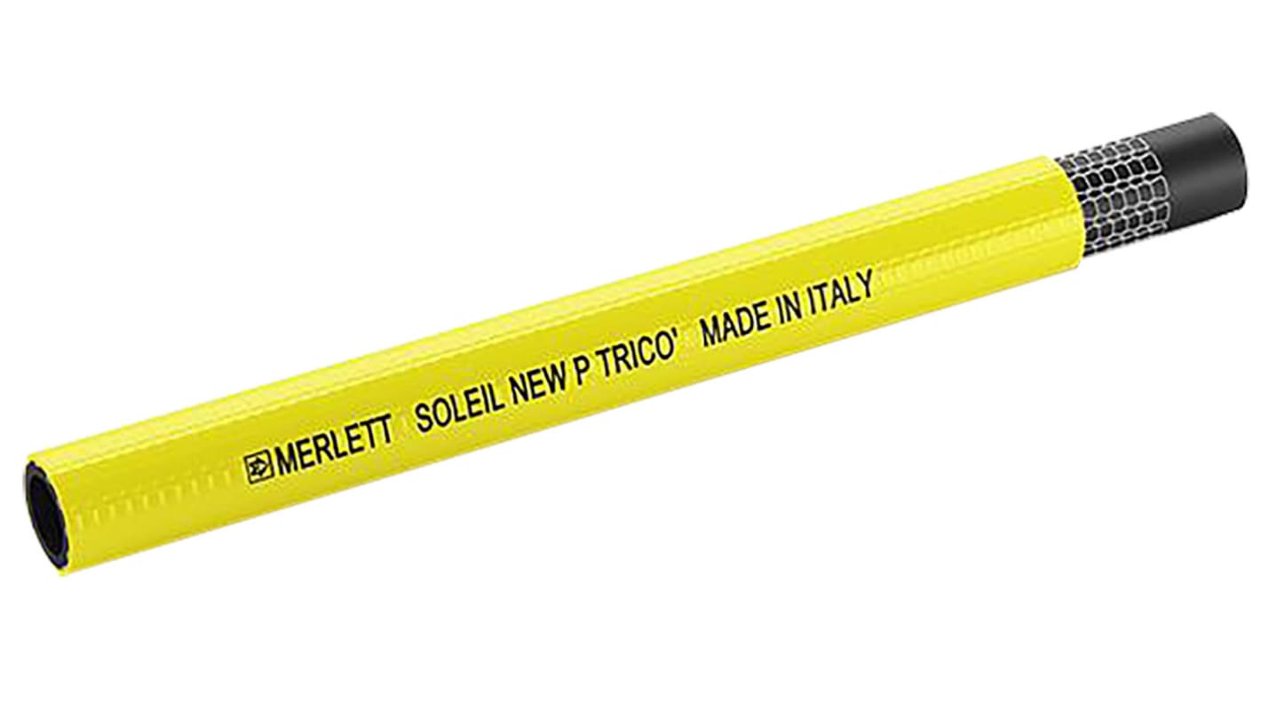 Merlett Plastics Flexible Tubing, PVC, 25mm ID, 32mm OD, Yellow, 50m