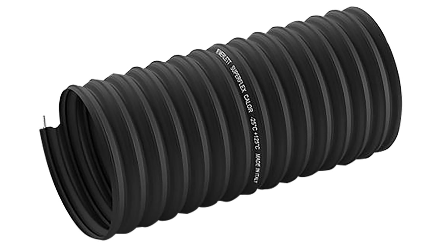 Ohebné potrubí, TPE délka 10m barva Černá vyztužené poloměr ohybu 63mm pro Kyseliny, Vzduch, Pára aplikace Contitech