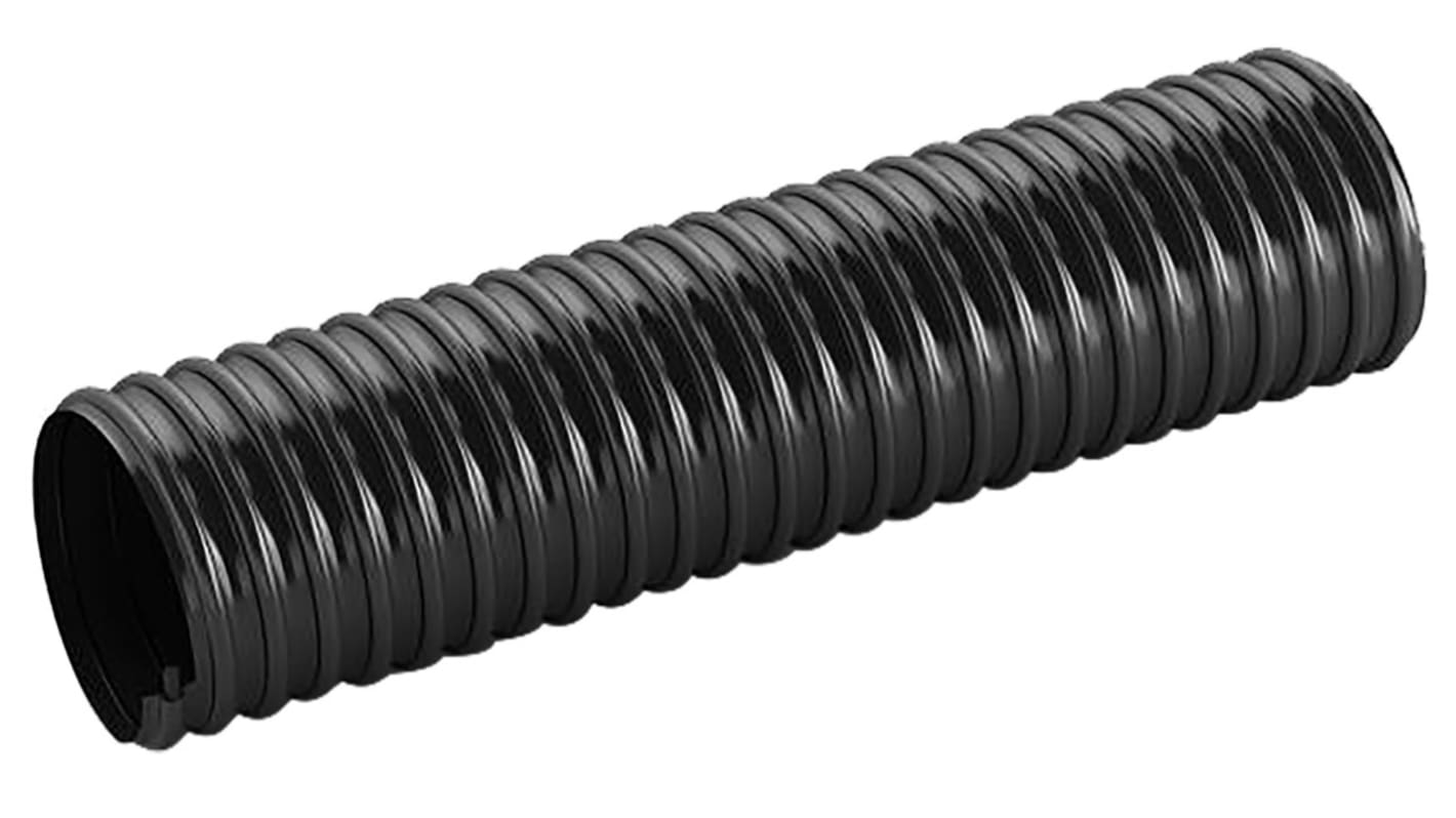 Contitech Black PVC Reinforced Flexible Ducting, 30m, 32mm Bend Radius