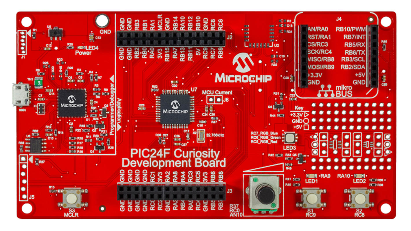 Scheda di sviluppo Curiosity PIC24F Microchip, CPU PIC24