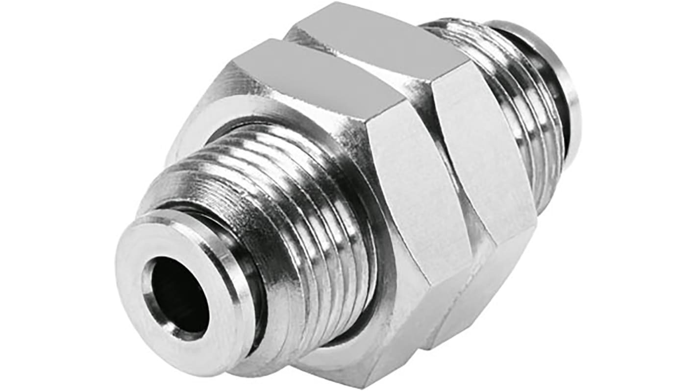 Festo Bulkhead Tube-to-Tube Adaptor, Push In 4 mm to Push In 4 mm, Tube-to-Tube Connection Style, 578299