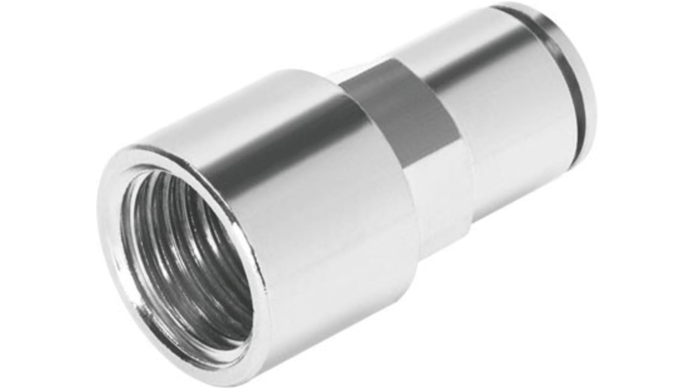 Festo NPQH Series Straight Threaded Adaptor, G 1/8 Female to Push In 6 mm, Threaded-to-Tube Connection Style, 578353