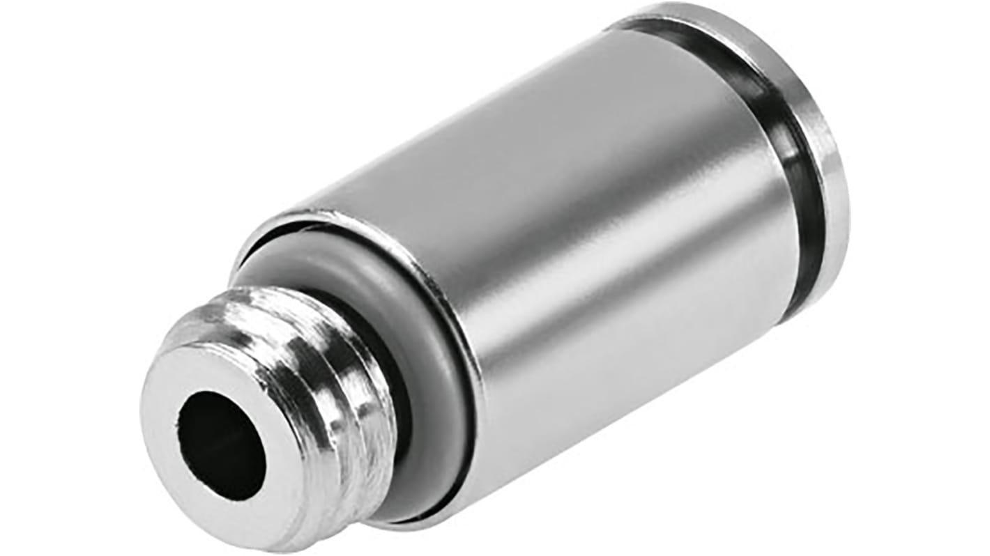 Festo NPQH Series Straight Threaded Adaptor, G 1/8 Male to Push In 4 mm, Threaded-to-Tube Connection Style, 578374