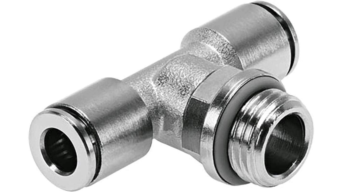 Festo NPQH Series Tee Threaded Adaptor, Push In 4 mm to Push In 4 mm, Threaded-to-Tube Connection Style, 578390