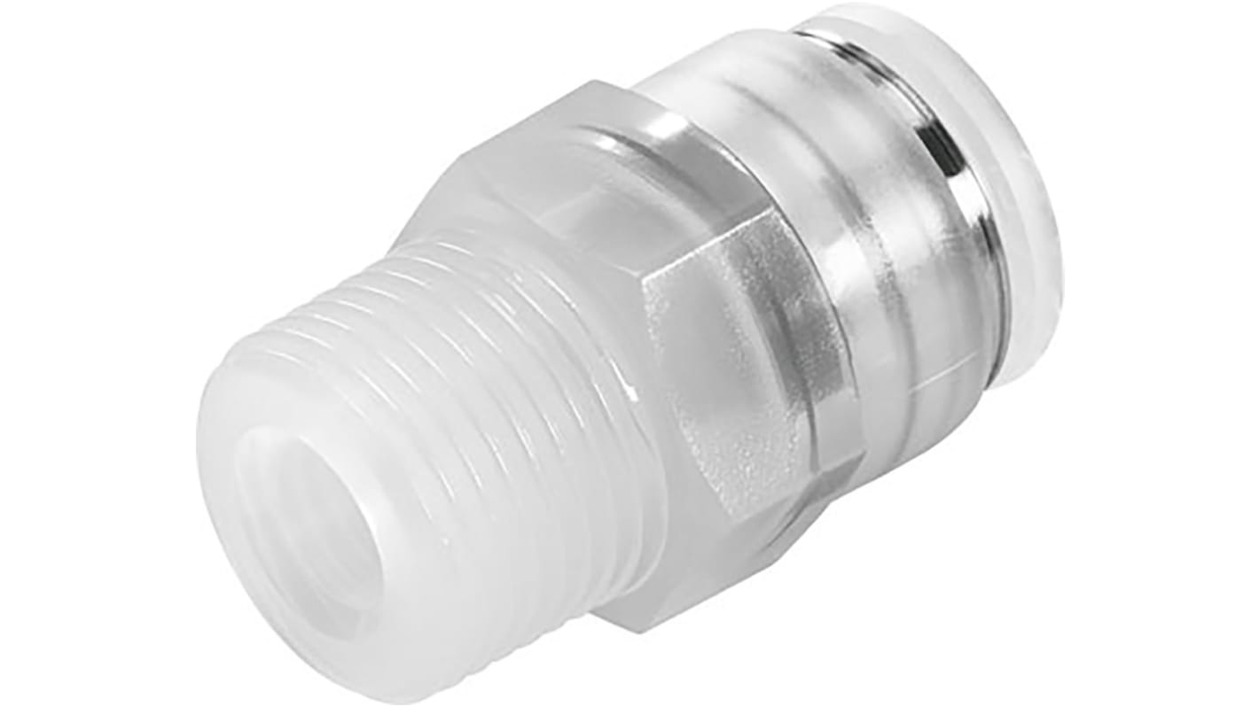 Festo NPQP Series Straight Threaded Adaptor, R 1/4 Male to Push In 6 mm, Threaded-to-Tube Connection Style, 133044