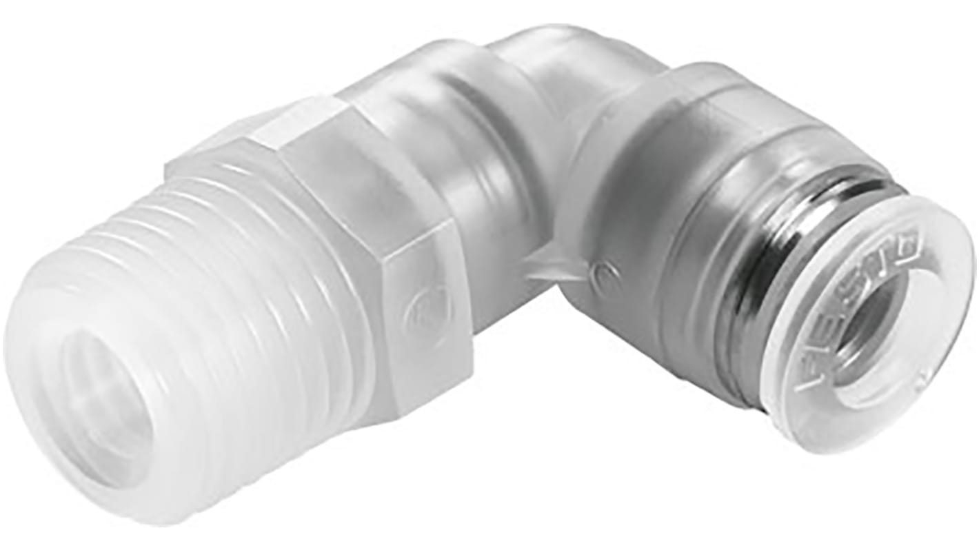 Festo NPQP Series Elbow Threaded Adaptor, R 1/4 Male to Push In 4 mm, Threaded-to-Tube Connection Style, 133052