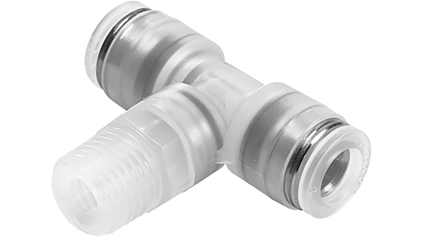 Festo NPQP Series Tee Threaded Adaptor, Push In 4 mm to Push In 4 mm, Threaded-to-Tube Connection Style, 133071