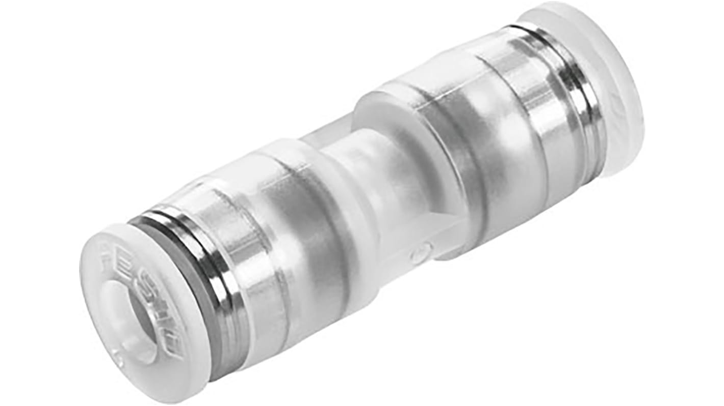 Racor neumático Festo NPQP, Adaptador de tubo a tubo recto, con. A Encaje a presión de 10 mm, con. B Encaje a presión