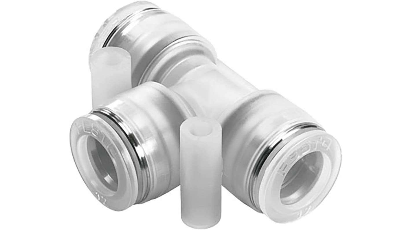 Festo Tee Tube-to-Tube Adaptor Push In 4 mm, Push In 4 mm to Push In 4 mm, Tube-to-Tube Connection Style, 133110