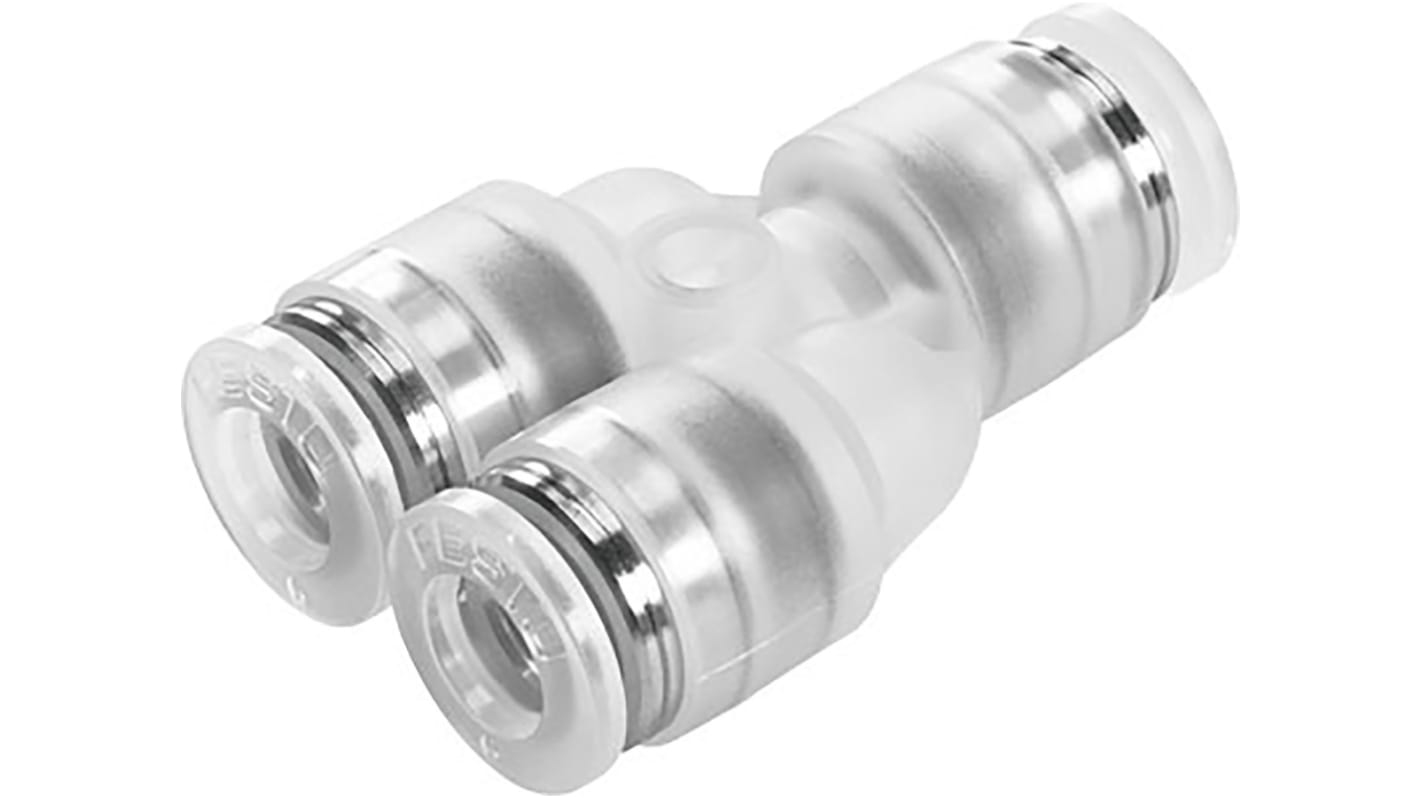 Festo NPQP Series Y Tube-to-Tube Adaptor, Push In 4 mm to Push In 4 mm, Tube-to-Tube Connection Style, 133119