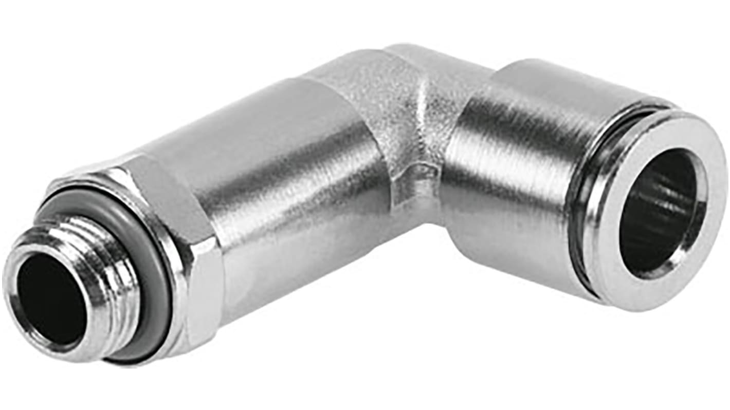 Festo NPQH Series Elbow Threaded Adaptor, G 1/8 Male to Push In 4 mm, Threaded-to-Tube Connection Style, 578263