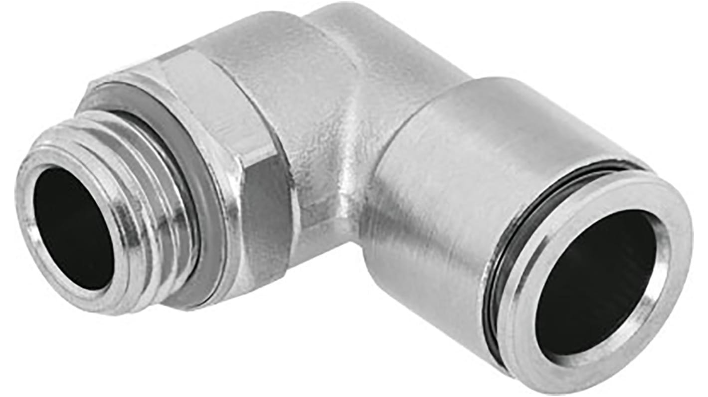 Festo NPQH Series Elbow Threaded Adaptor, G 1/8 Male to Push In 4 mm, Threaded-to-Tube Connection Style, 578280