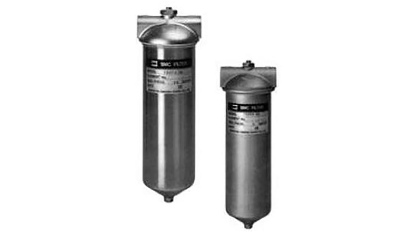 SMC FQ1 50μm Pneumatik-Filter, manuell, 60l/min max., Anschluss Rc3/8, 0,7 MPa max.