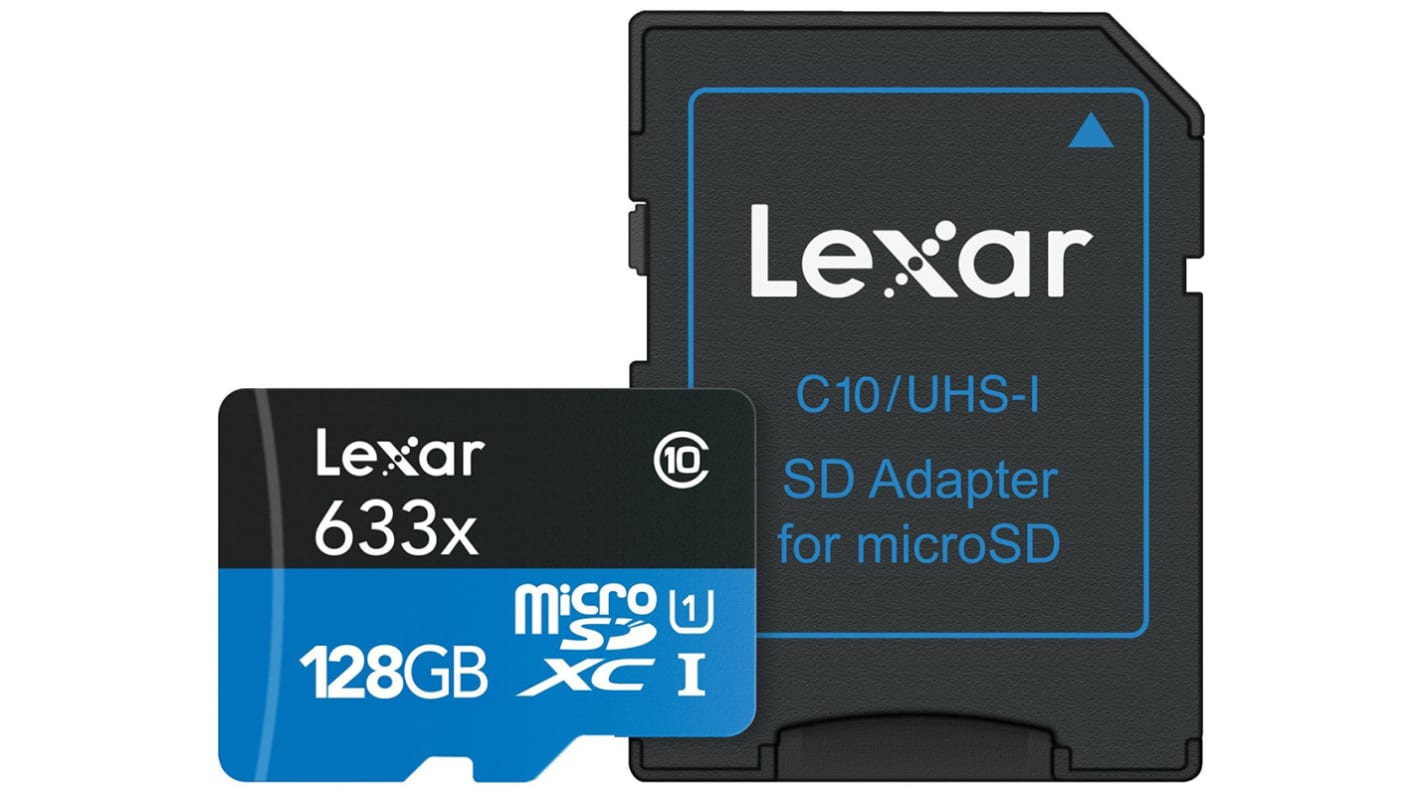 LSDMI128BBEU633A Lexar 128 GB Industrial MicroSDXC Micro SD Card, Class 10, UHS1 U1 RS