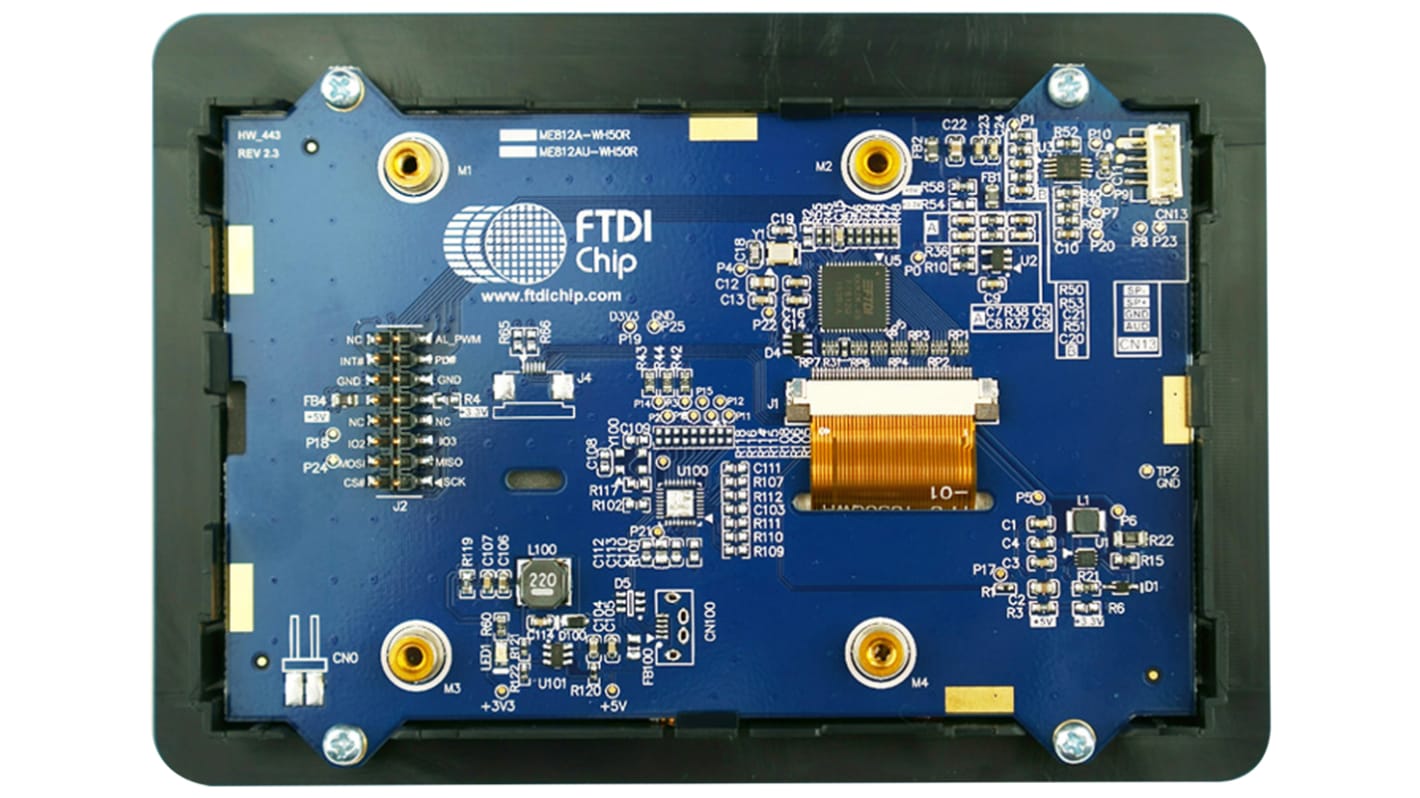 Bridgetek 5Zoll Anzeige, Resistiver Touchscreen FT812 Embedded Video Engine (EVE) Quad SPI host connector