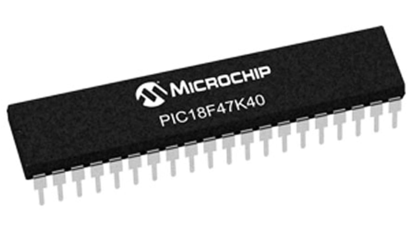 Microcontrolador Microchip PIC18F47K40-I/P, núcleo PIC de 8bit, RAM 3,728 kB, 64MHZ, DIP de 40 pines