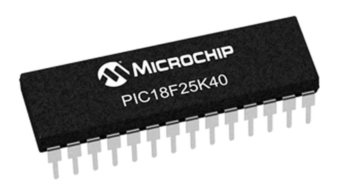 Microcontrolador Microchip PIC18F25K40-I/SP, núcleo PIC de 8bit, RAM 2,048 kB, 64MHZ, SPDIP de 28 pines