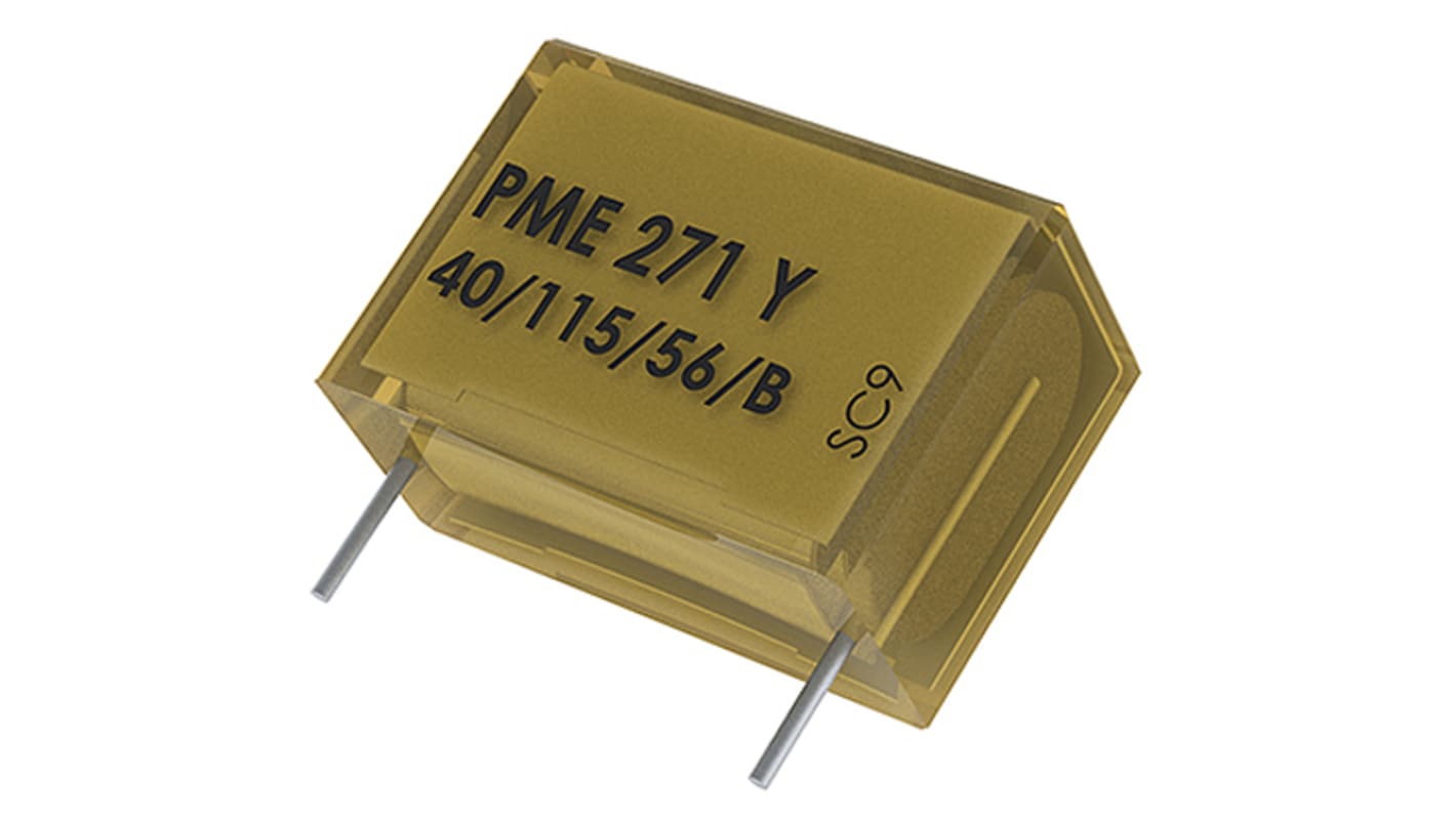 KEMET PME271 Paper Capacitor, 300V ac, ±20%, 2.2nF, Through Hole