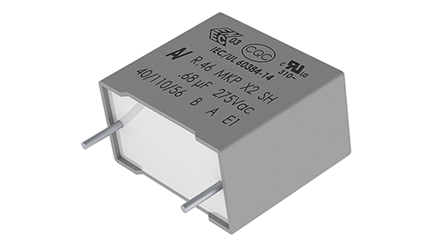 Condensador de película KEMET, 10nF, ±20%, 310V ac, Montaje en orificio pasante