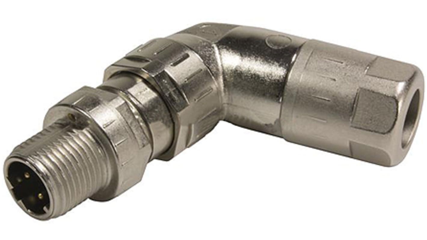 HARTING Circular Connector, 4 Contacts, Cable Mount, M12 Connector, Plug, Male, IP65, IP67, M12 Series