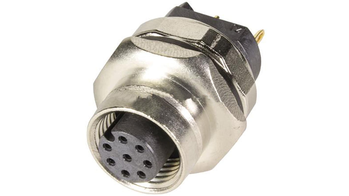 HARTING Circular Connector, 8 Contacts, PCB Mount, M12 Connector, Socket, Female, IP67, M12 Series