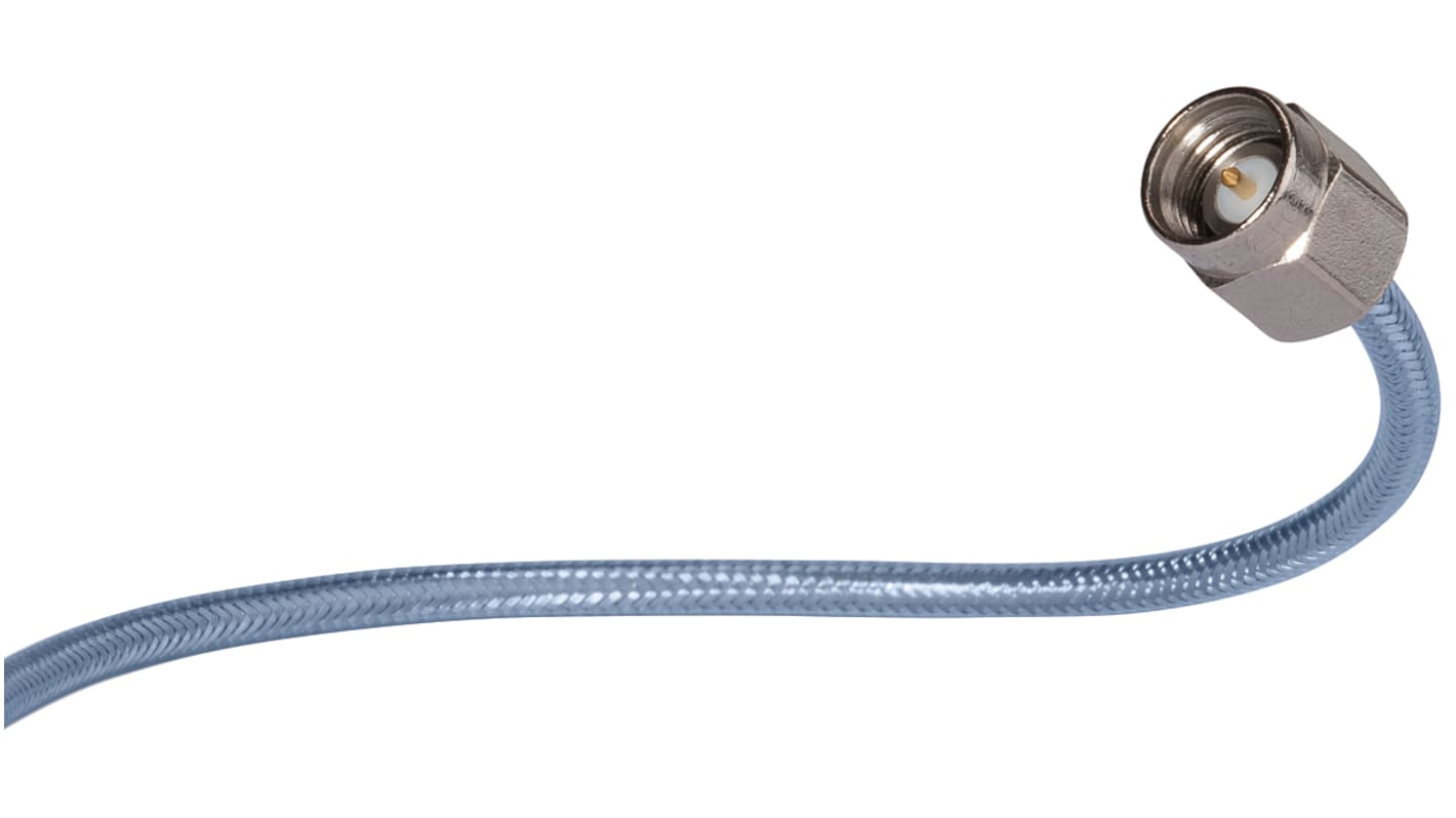 Cable coaxial RF Huber+Suhner, 50 Ω, con. A: SMA, Macho, con. B: SMA, Macho, long. 304.8mm Azul