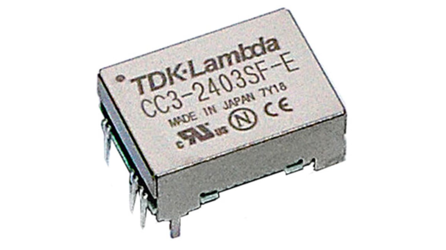 TDK-Lambda CC-E DC-DC Converter, 5V dc/ 600mA Output, 4.5 → 9 V dc Input, 3W, Through Hole, +85°C Max Temp -40°C