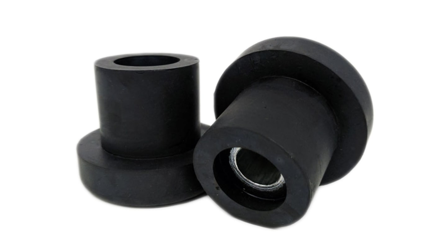 RS PRO Cylindrical M16 Anti Vibration Mount, Rubber Bush with 334kg Compression Load