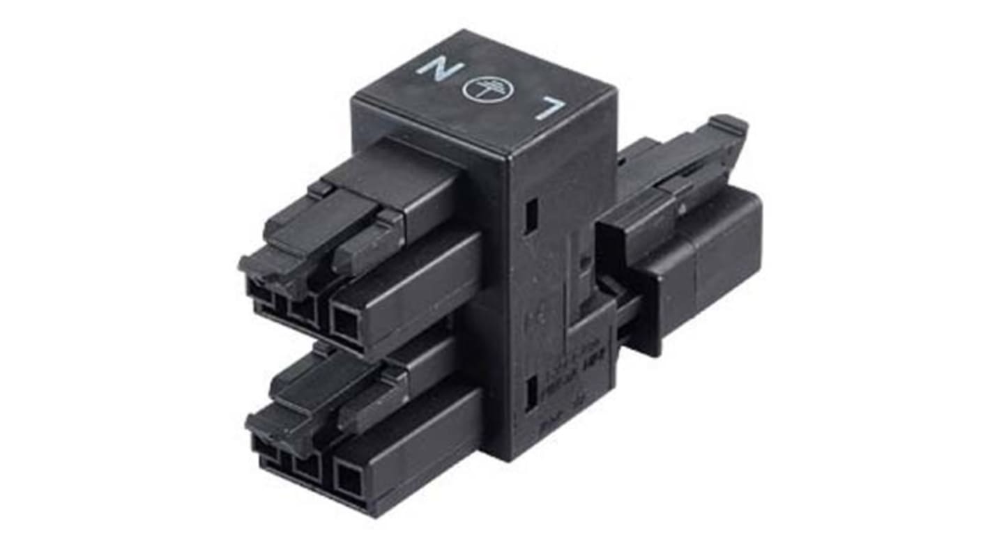 Wago 890 Series WINSTA MINI H Distribution Connector, 3-Pole, Female, Male, 3-Way, Cable Mount, 16A