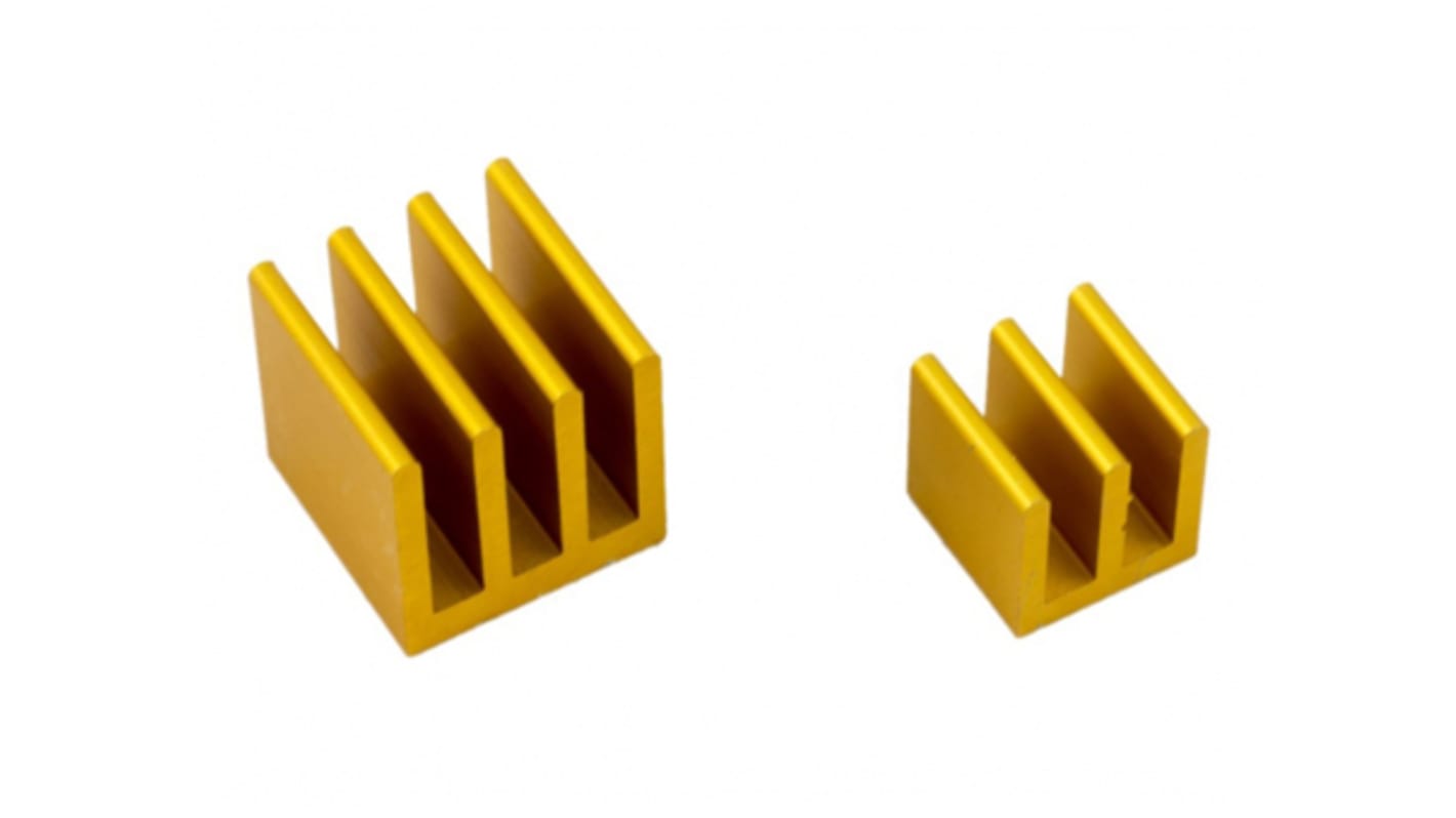 Heatsink, 25°C/W, 10 x 10 x 10 (Medium Ethernet Controller) mm, 14 x 14 x 14 (Large Broadcom CPU) mm, Thermal Adhesive