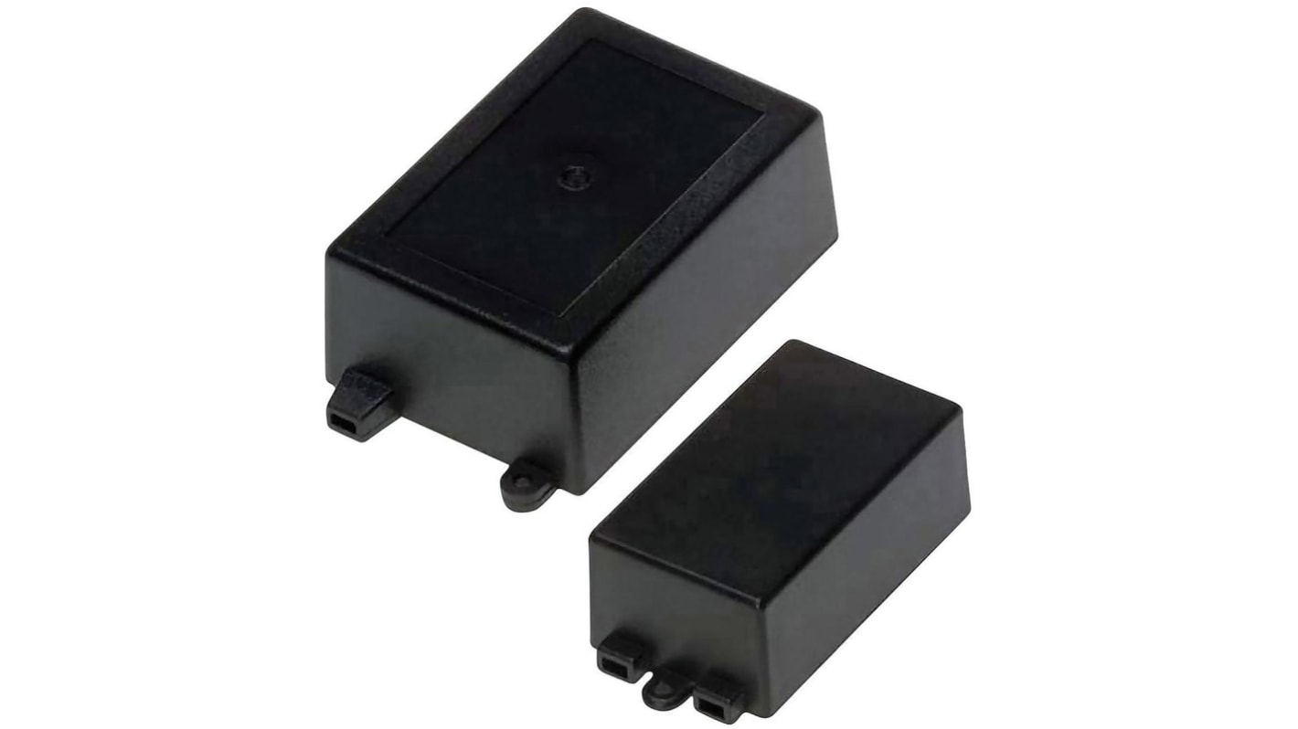 Caja de encapsulado de ABS con Tapa, 65 x 38 x 27mm de color Negro, DIN 53495