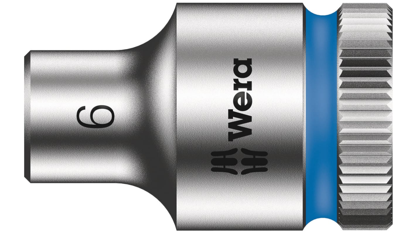 Wera 3/8 in Drive 6mm Standard Socket, 6 point, 29 mm Overall Length