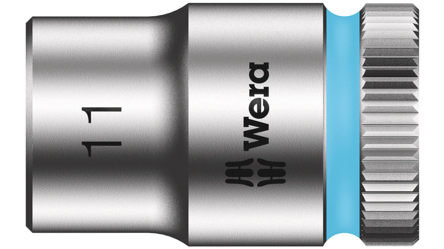 Wera 3/8 in Drive 11mm Standard Socket, 6 point, 29 mm Overall Length