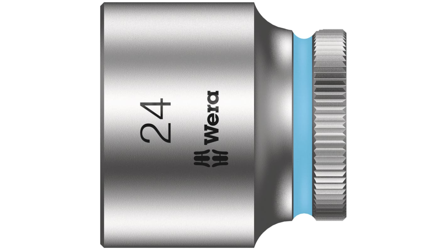 Wera 3/8 in Drive 24mm Standard Socket, 6 point, 32 mm Overall Length