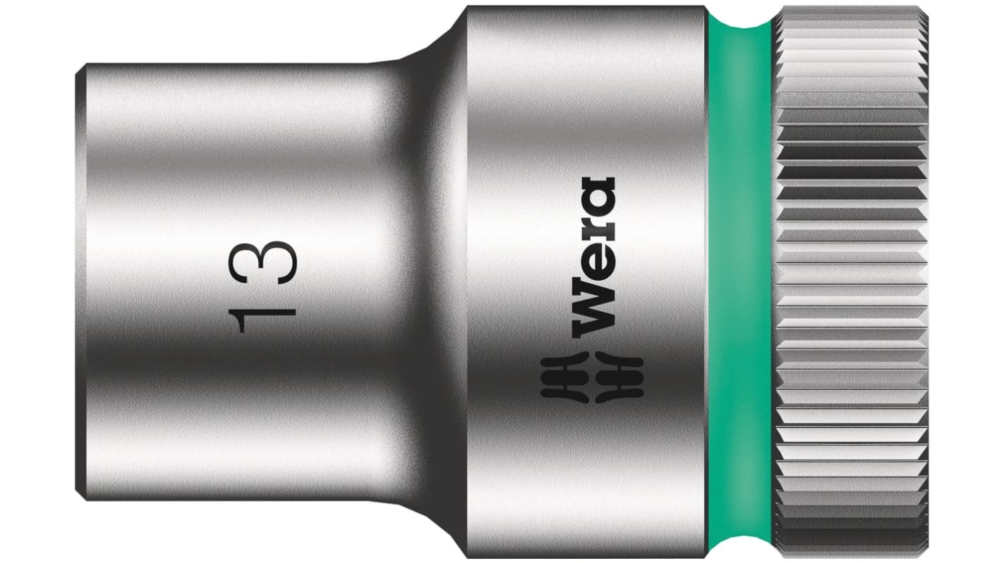 Wera 1/2 in Drive 13mm Standard Socket, 6 point, 37 mm Overall Length