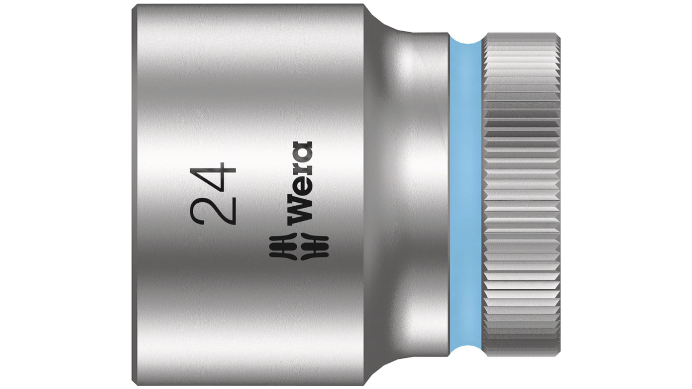 Wera 1/2 in Drive 24mm Standard Socket, 6 point, 37 mm Overall Length