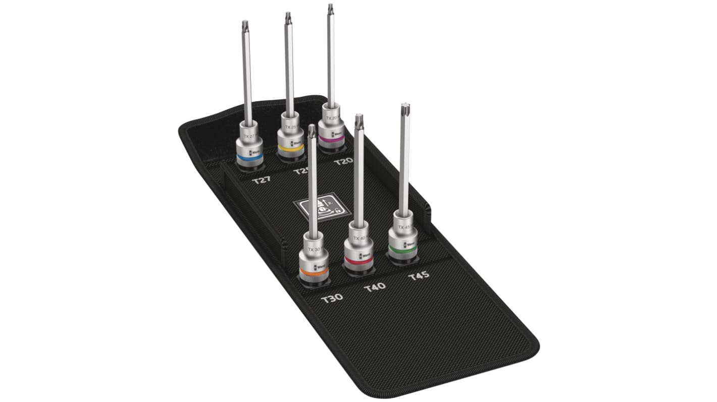 Wera 6-Piece 1/2 in Bit Socket Set , Torx Bit