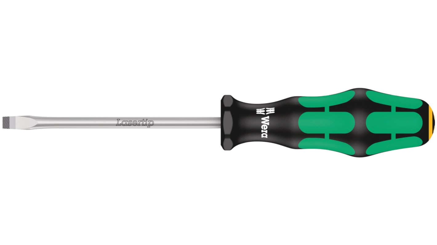 Wera Slotted  Screwdriver, 5 mm Tip, 100 mm Blade, 198 mm Overall