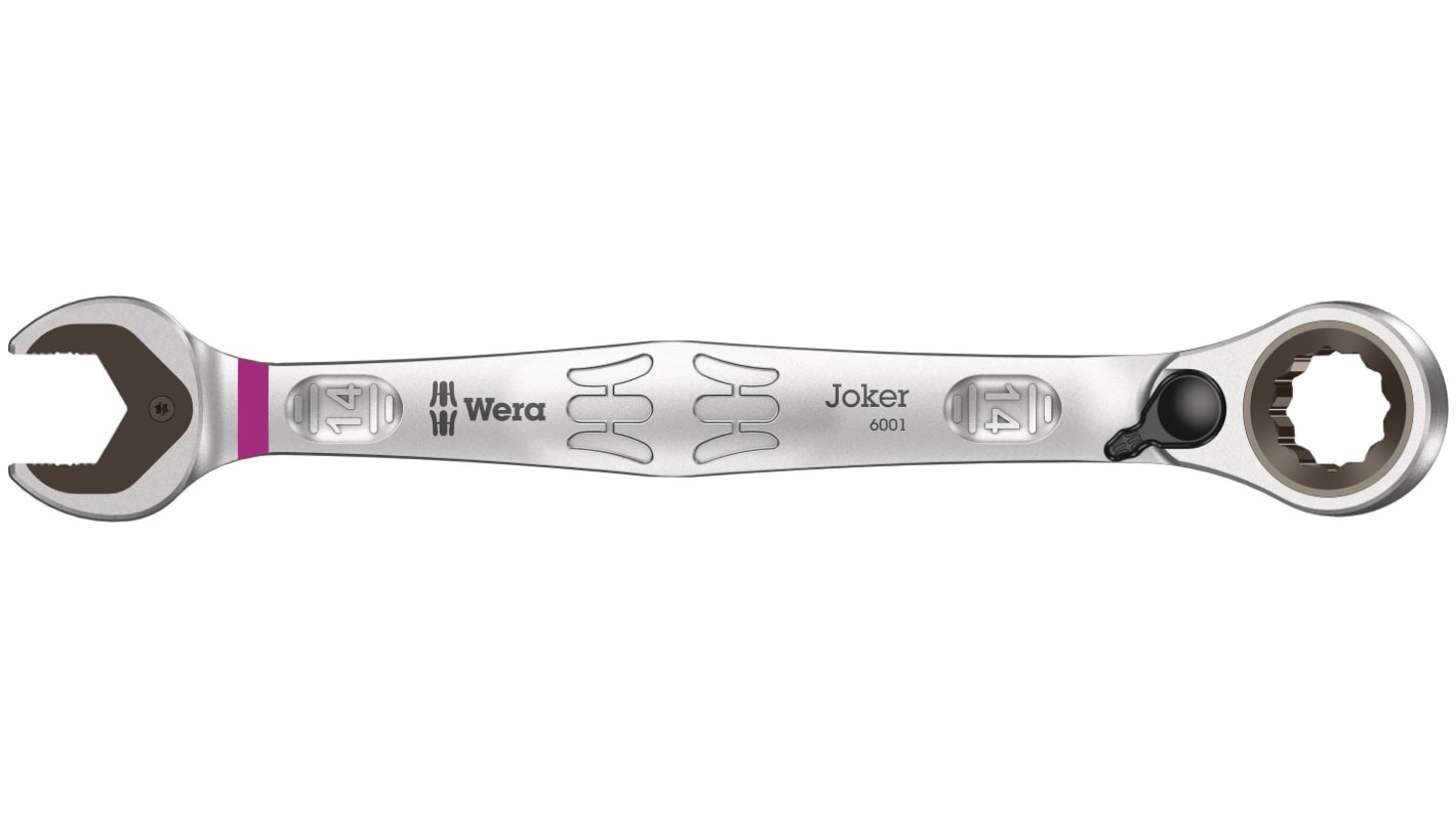 Wera Joker Series Combination Ratchet Spanner, 14mm, Metric, Double Ended, 187 mm Overall