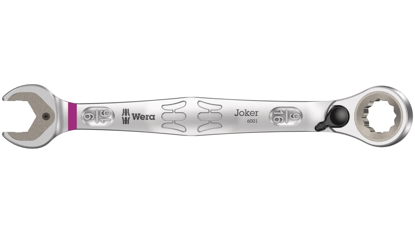 Wera Combination Ratchet Spanner, Imperial, Double Ended, 187 mm Overall