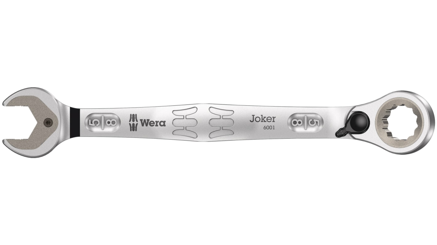 Wera Joker, SW 5/8 Zoll, SW 5/8Zoll Gabel‑Ring Ratschenschlüssel doppelseitig, Länge 213 mm