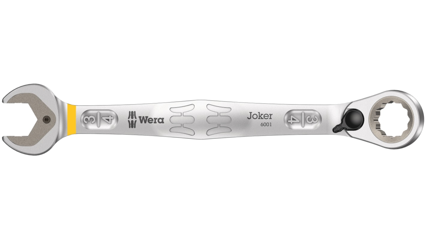 Wera Joker, SW 3/4 Zoll, SW 3/4Zoll Gabel‑Ring Ratschenschlüssel doppelseitig, Länge 246 mm