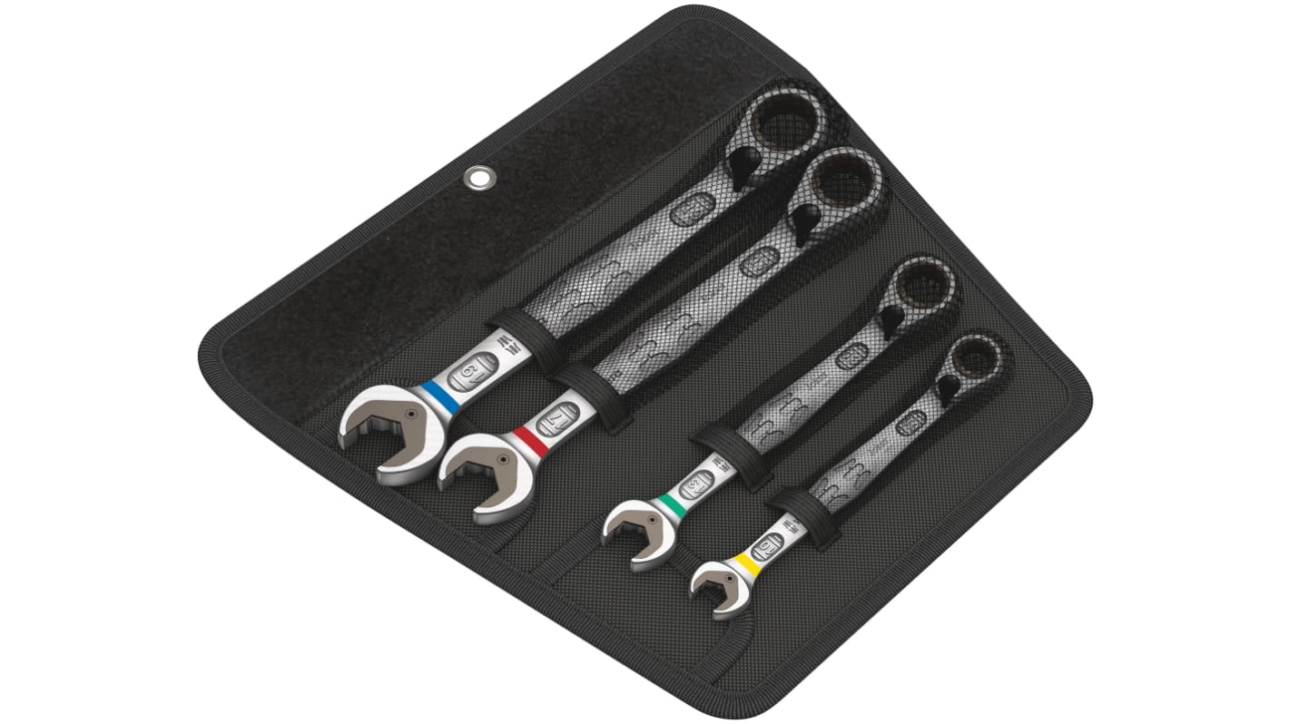 Wera Joker 6001 Series 4-Piece Spanner Set, 10 → 19 mm