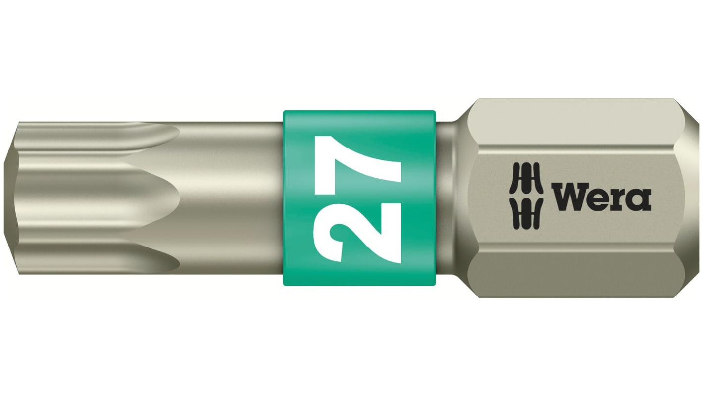 Wera Torx Screwdriver Bit, T27 Tip, 25 mm Overall