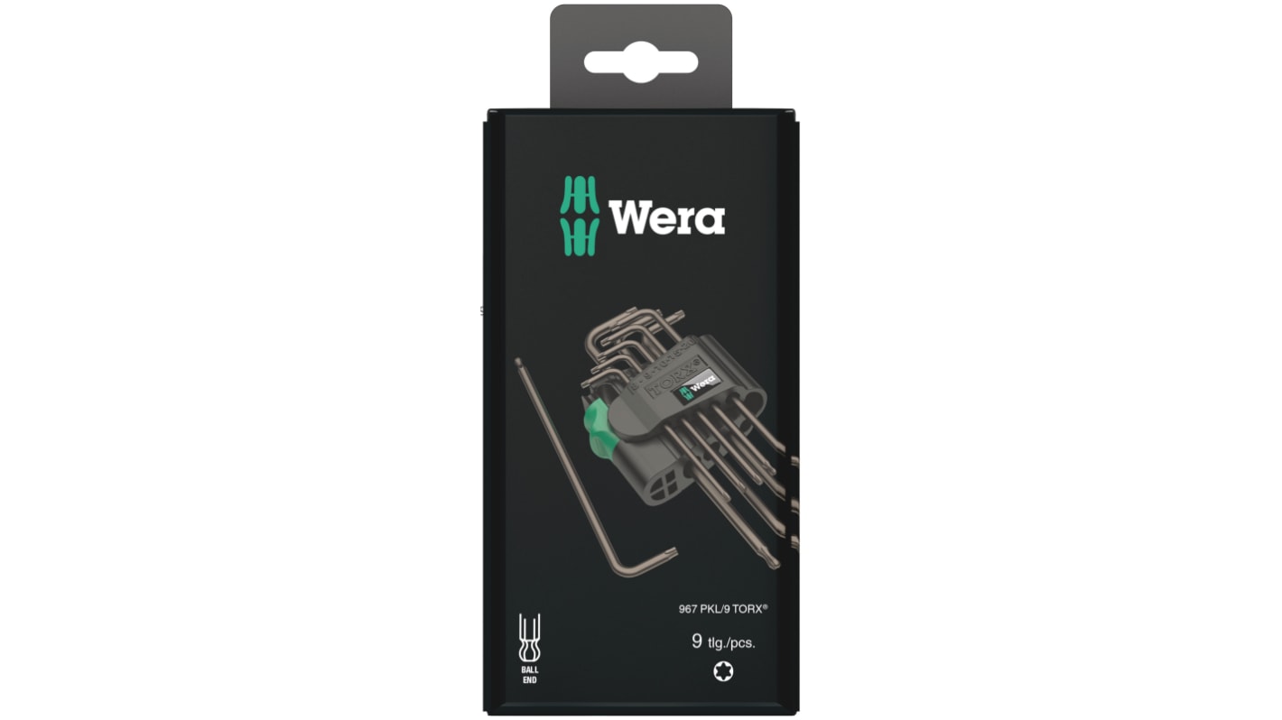 Wera 9-Piece Torx Key Set, L Shape, Long Arm