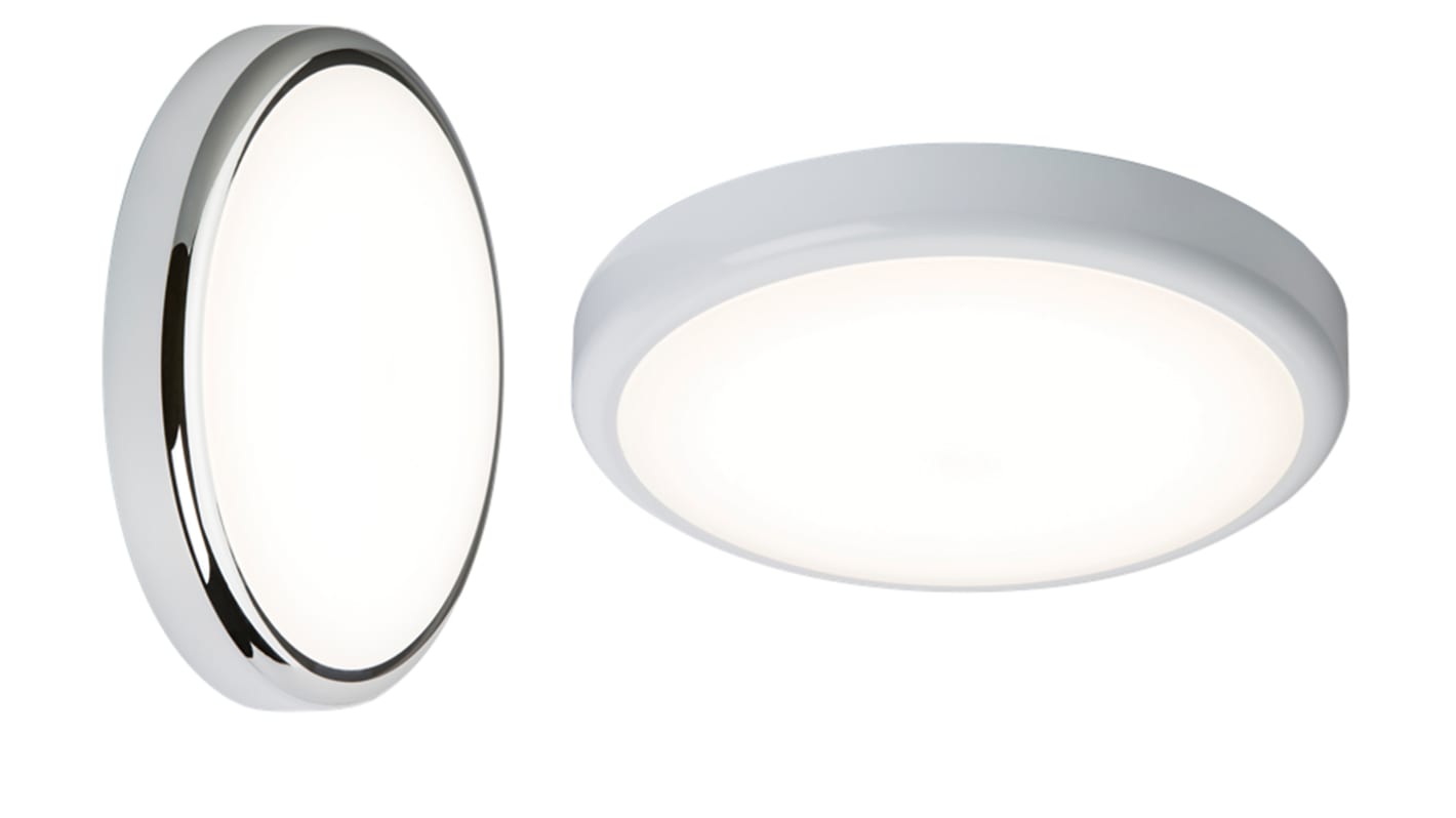 Knightsbridge Round LED Bulkhead Light, 20 W, 230 V, , Lamp Supplied, IP44, BT