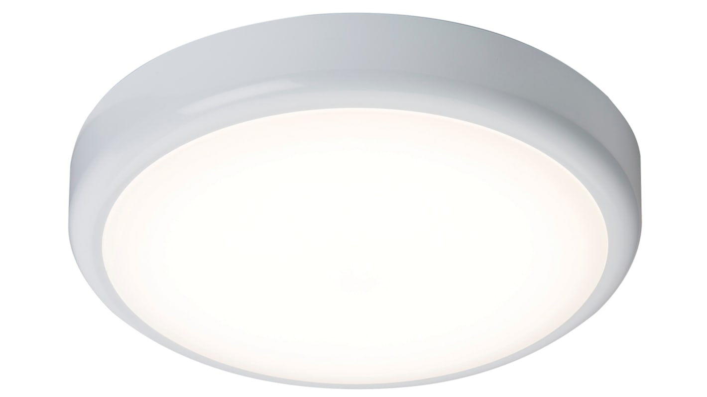 Knightsbridge Round LED Bulkhead Light, 20 W, 230 V ac, Lamp Supplied, IP44, BT